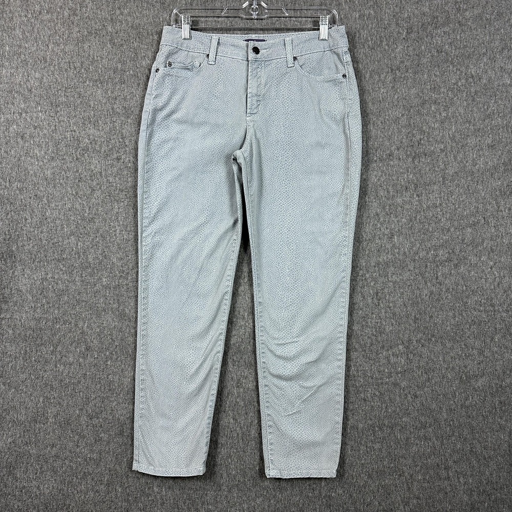 NYDJ Jeans Womens 6 Gray Snake Print Skinny Lift Tuck Made in USA 30610DTP09